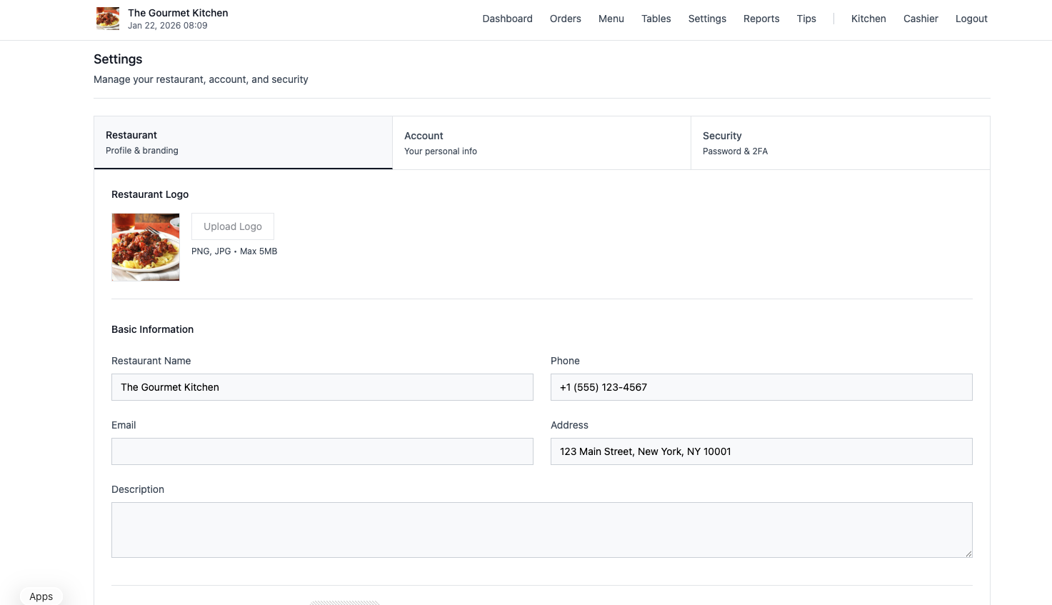 Customizable Settings Panel